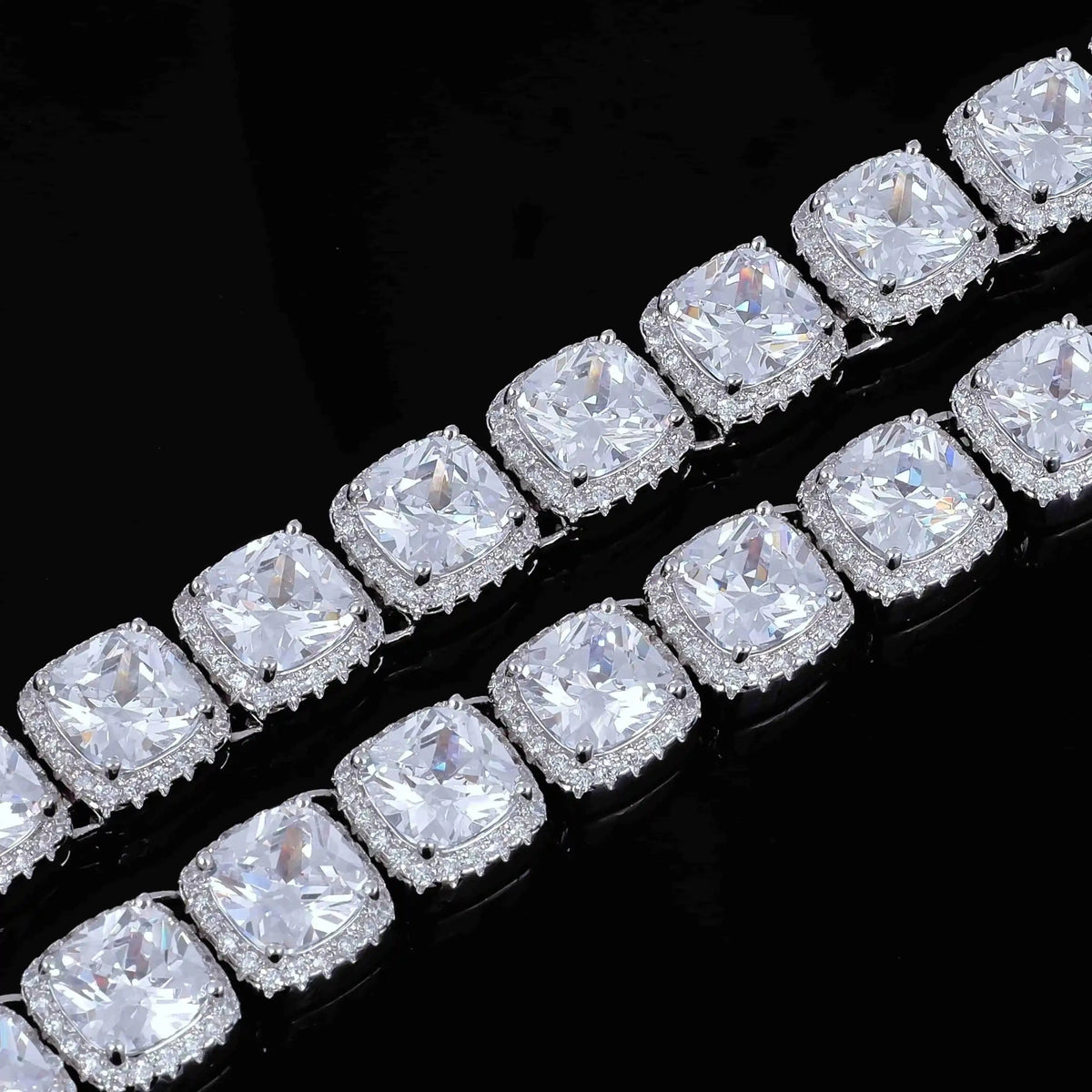 Glacier Clustered Tennis Chain in White Gold