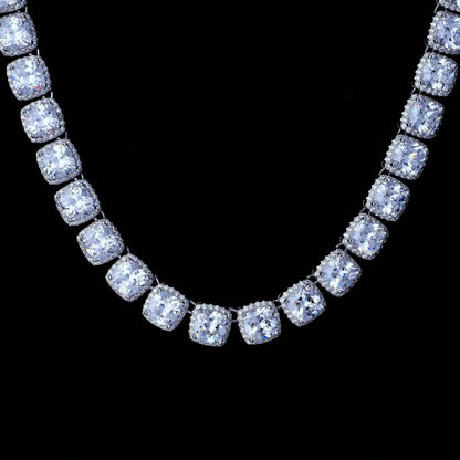 Glacier Clustered Tennis Chain in White Gold