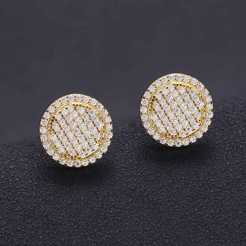 S925 & VVS Moissanite Stud Earring in 18k Gold