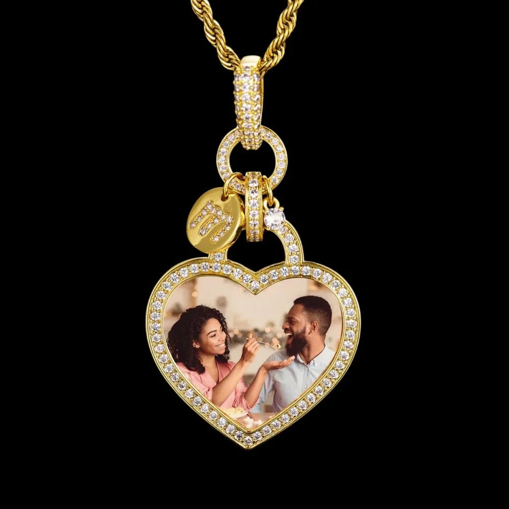 Heartfelt Love Custom Photo Heart Pendant - 35mm