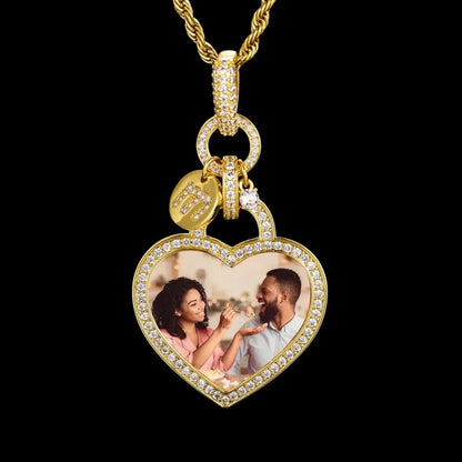 Heartfelt Love Custom Photo Heart Pendant - 35mm