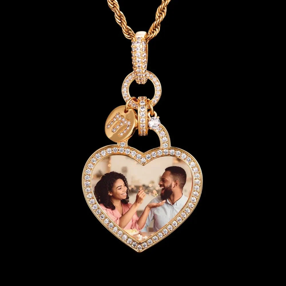 Heartfelt Love Custom Photo Heart Pendant - 35mm