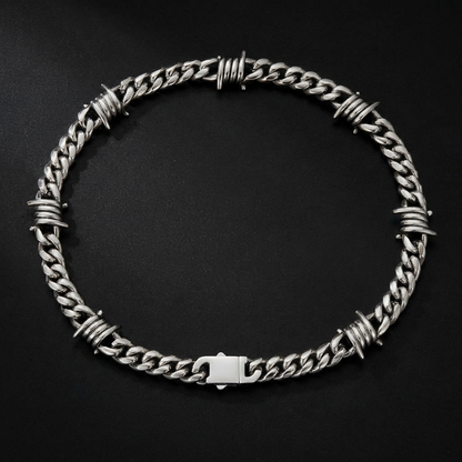 ARUXYA 9mm Barb Wire Cuban Chain