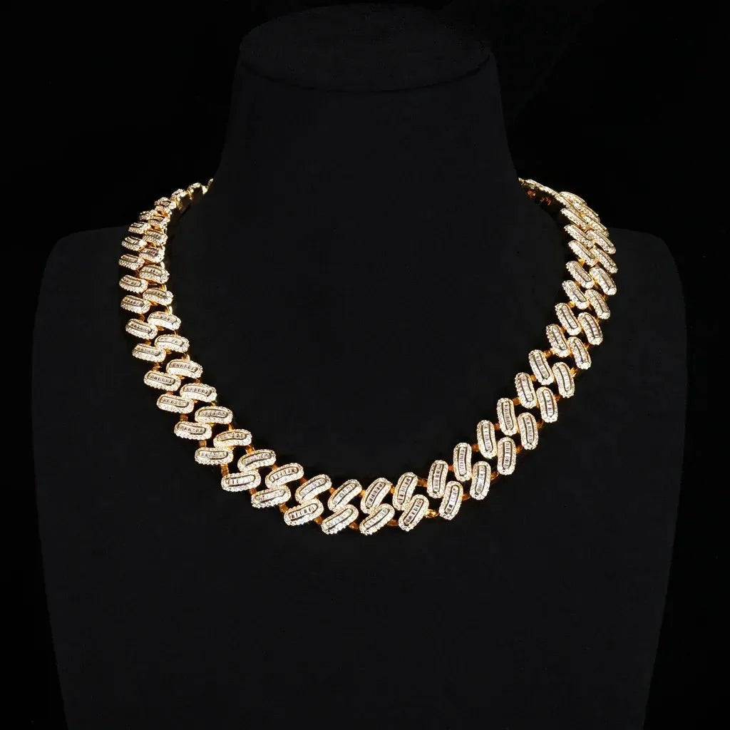 Iced Baguette Cuban Chain - 15mm