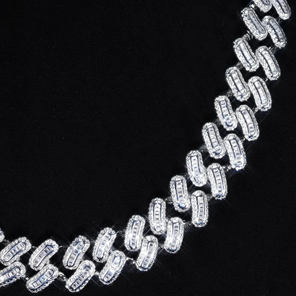 Iced Baguette Cuban Chain - 15mm