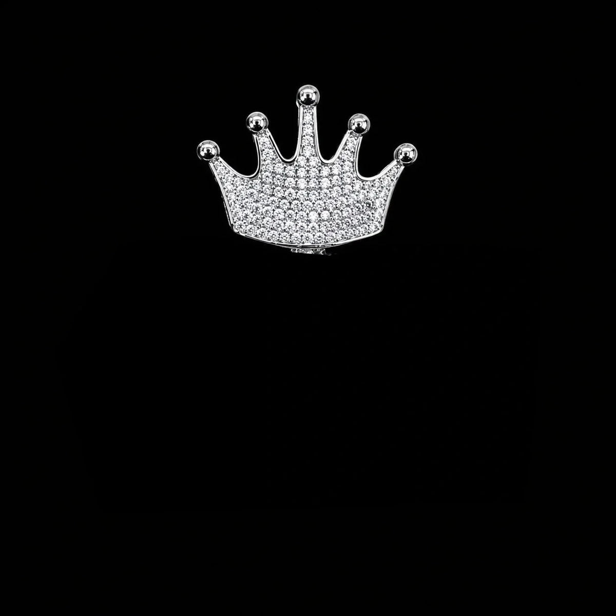 Iced-Out Crown Bail Custom NICK Font Pendant