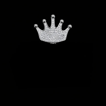 Iced-Out Crown Clasp Custom Gothic Letter Pendant
