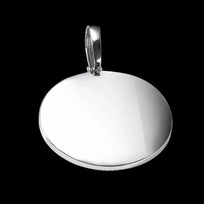 Iced-Out Crown & Heart Custom 3D Letter Large Round Pendant - 80mm