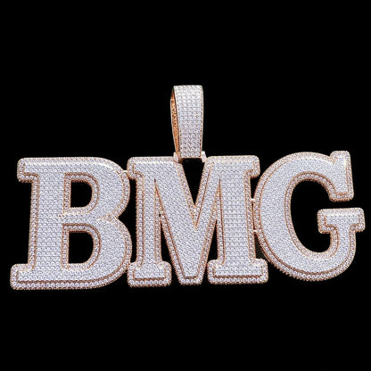Iced-Out Double-Layer Custom Large Letter Pendant