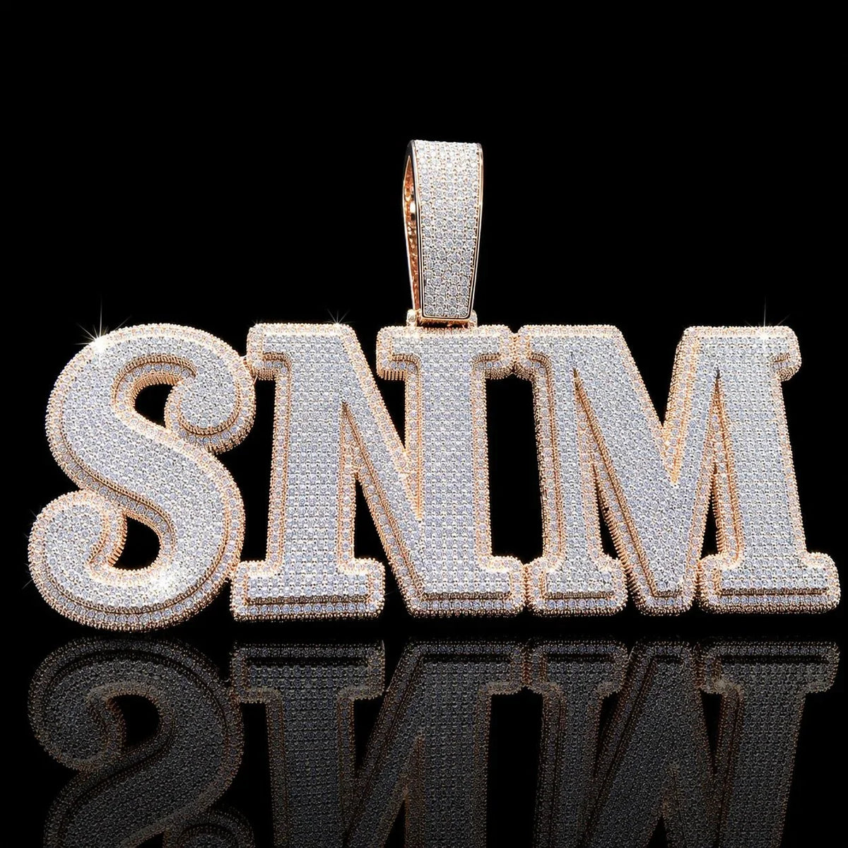 Iced-Out Double-Layer Custom Large Letter Pendant