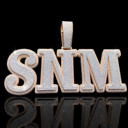 Iced-Out Double-Layer Custom Large Letter Pendant