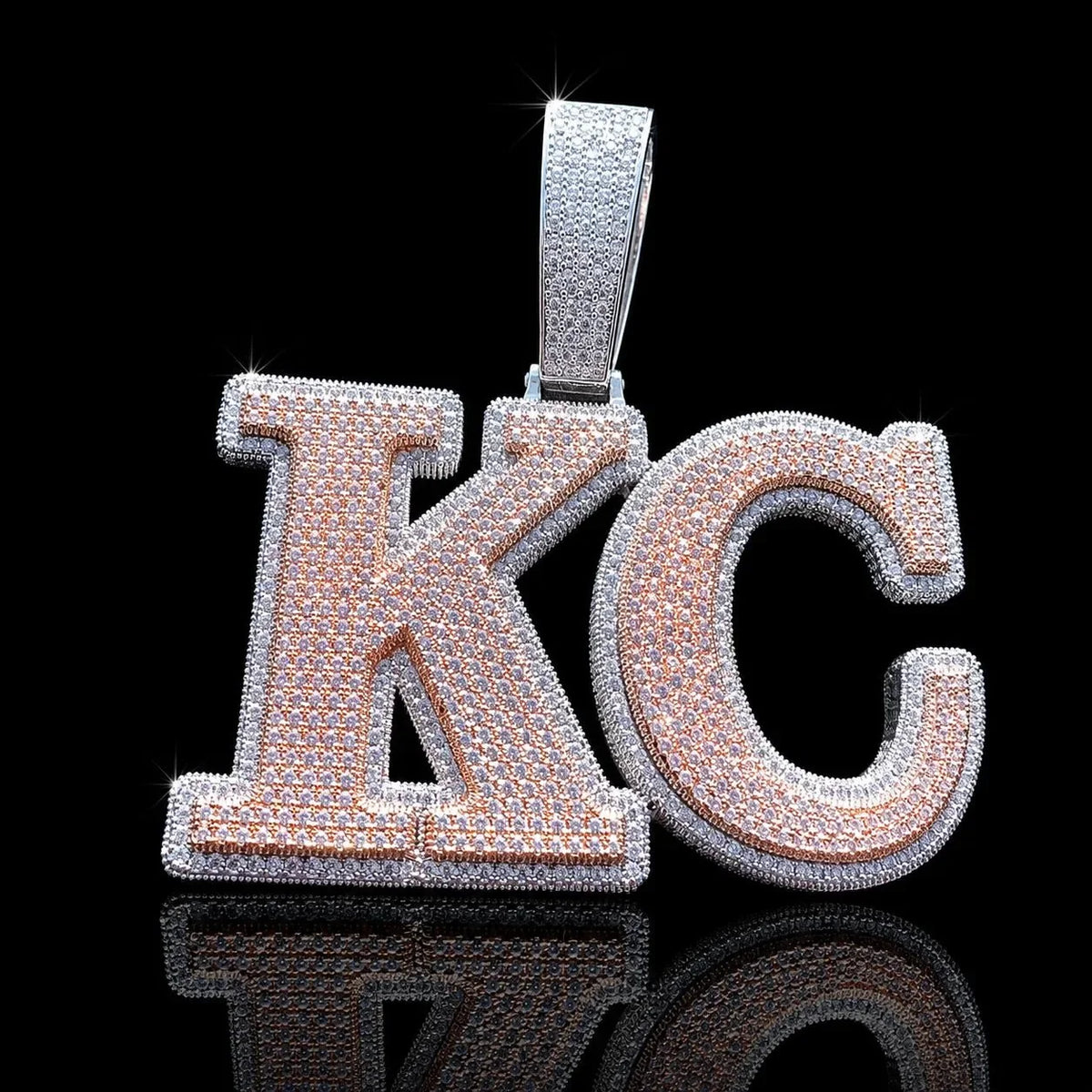Iced-Out Double-Layer Custom Large Letter Pendant