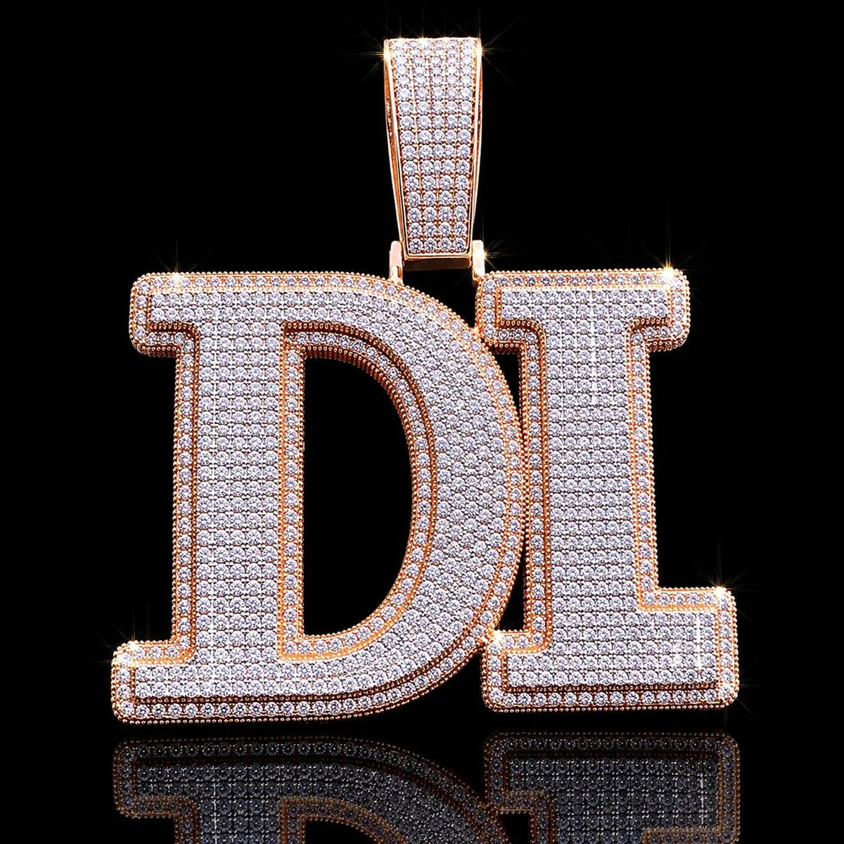 Iced-Out Double-Layer Custom Large Letter Pendant