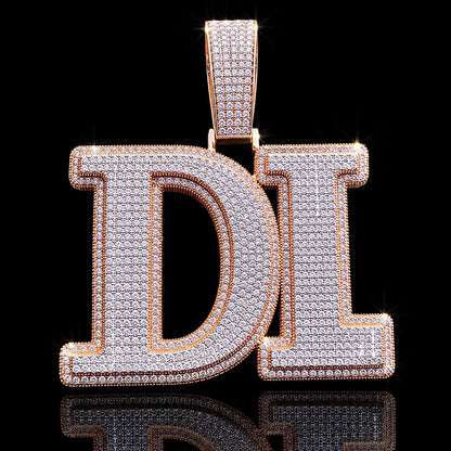 Iced-Out Double-Layer Custom Large Letter Pendant