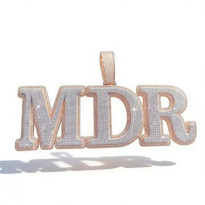 Iced-Out Double-Layer Custom Large Letter Pendant