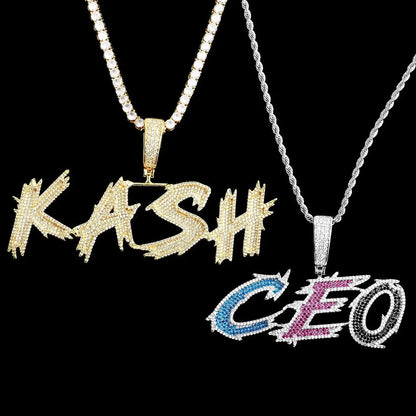 Iced-Out Spiked Custom Letter Pendant