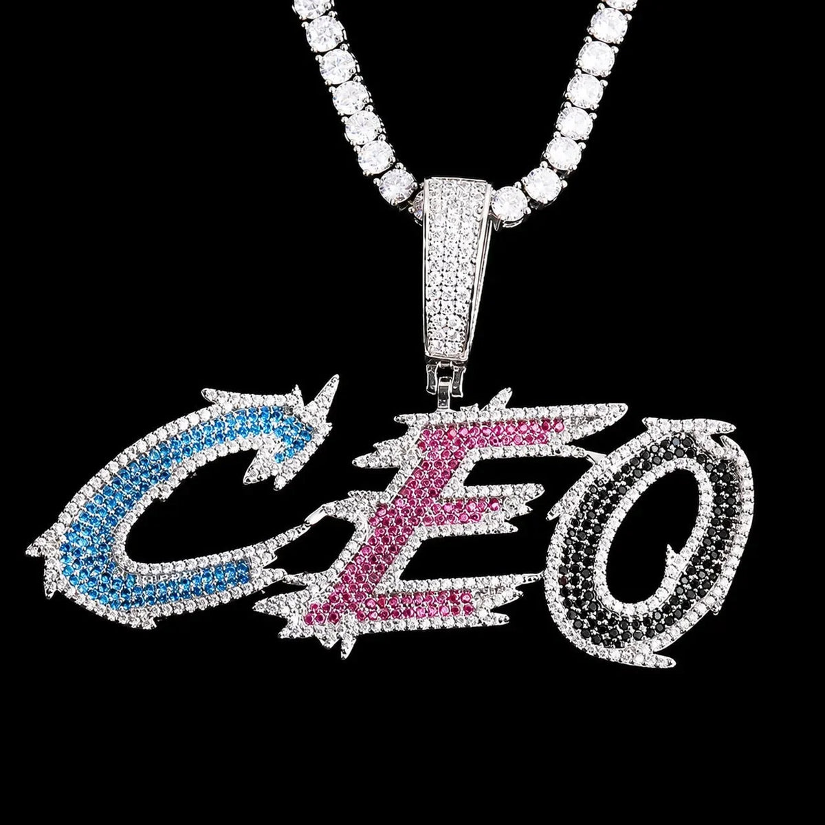 Iced-Out Spiked Custom Letter Pendant