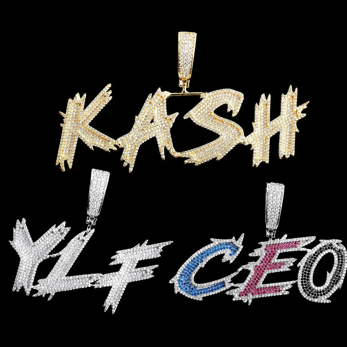 Iced-Out Spiked Custom Letter Pendant