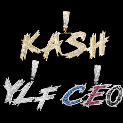 Iced-Out Spiked Custom Letter Pendant