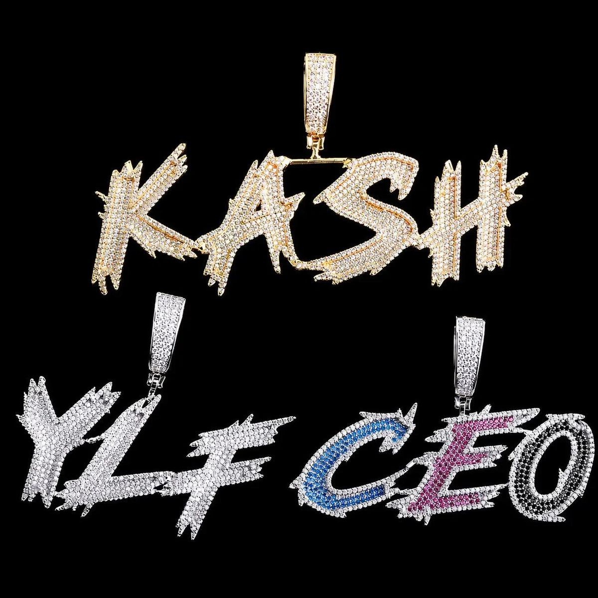 Iced-Out Spiked Custom Letter Pendant