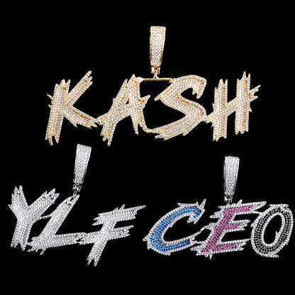 Iced-Out Spiked Custom Letter Pendant