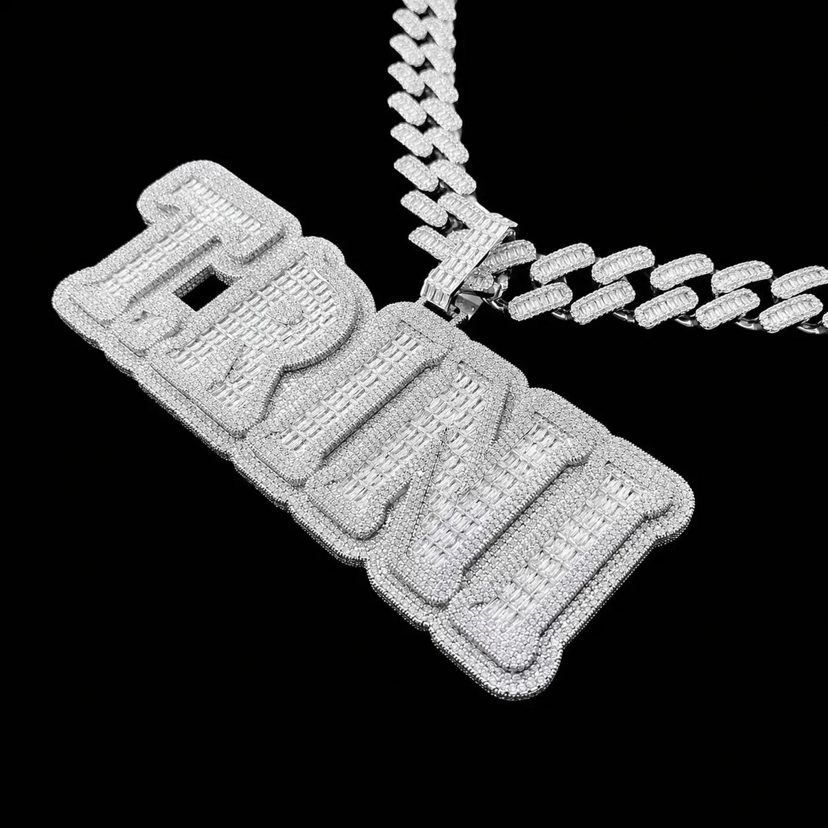 Iced-Out T-Set Diamond Custom Letter Name Pendant