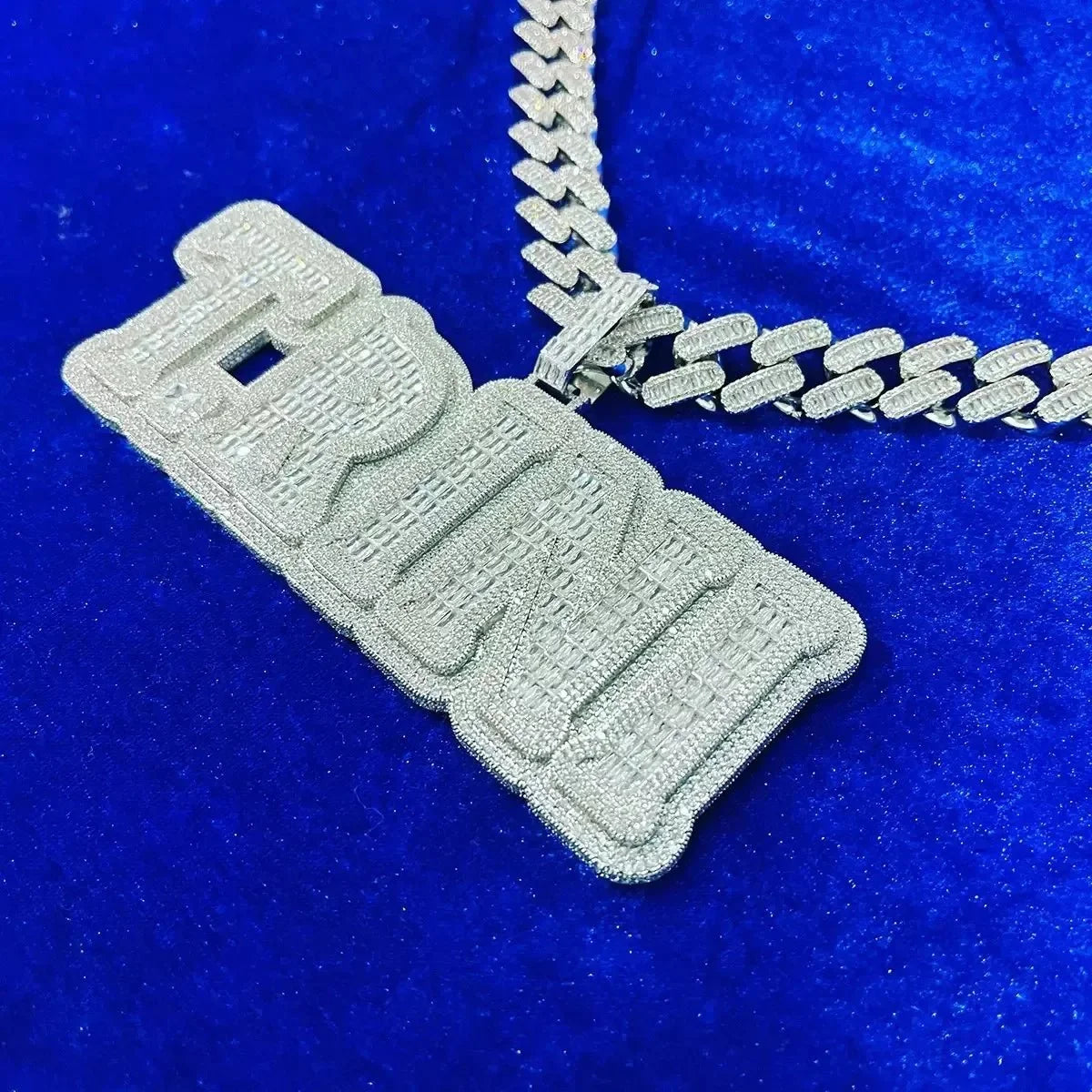 Iced-Out T-Set Diamond Custom Letter Name Pendant