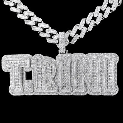 Iced-Out T-Set Diamond Custom Letter Name Pendant