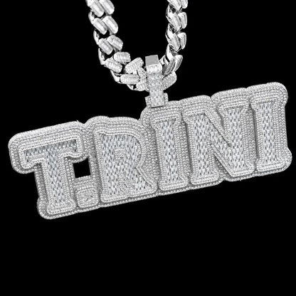 Iced-Out T-Set Diamond Custom Letter & Number Pendant