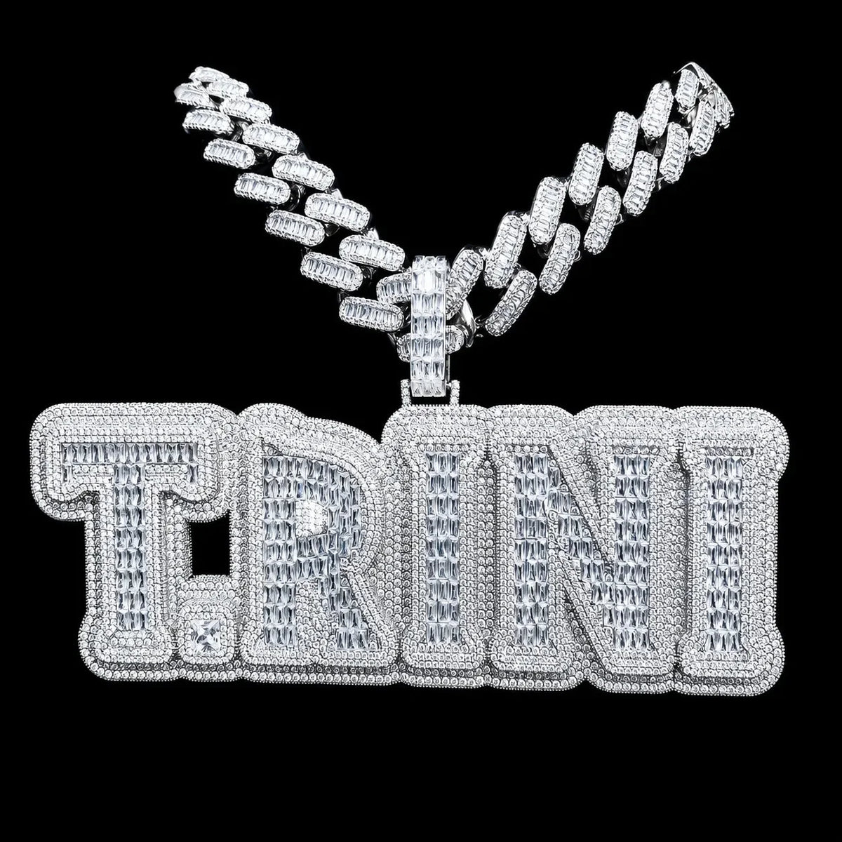 Iced-Out T-Set Diamond Custom Letter & Number Pendant