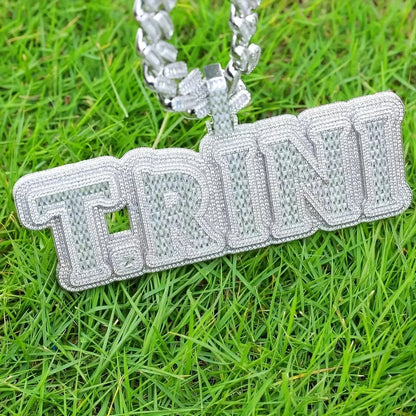Iced-Out T-Set Diamond Custom Letter & Number Pendant