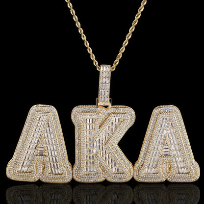 Iced-Out T-Set Diamond Custom Letter Pendant