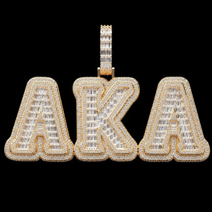 Iced-Out T-Set Diamond Custom Letter Pendant
