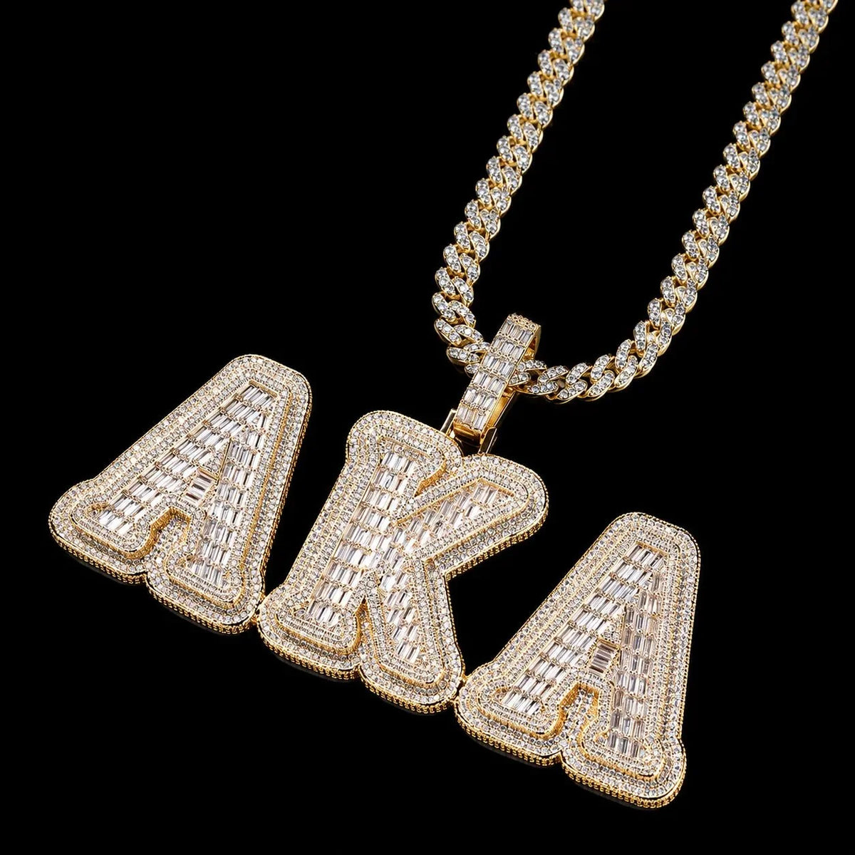 Iced-Out T-Set Diamond Custom Letter Pendant