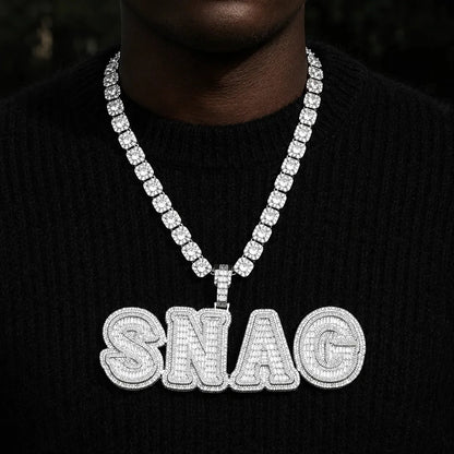 Iced-Out T-Set Diamond Custom Letter Pendant