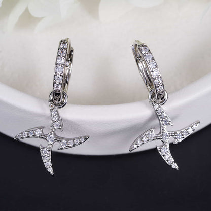 Iced-Out Windmill Shaped Diamond Earrings