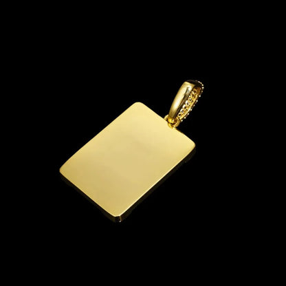 Iced Rectangular Memory Custom Photo Pendant - 25mm