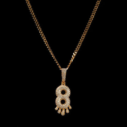 Iced Teardrop Letter & Number Pendant
