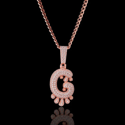 Iced Teardrop Letter & Number Pendant