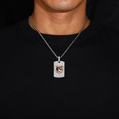 Love Memories Custom Photo Rectangular Pendant - 25mm