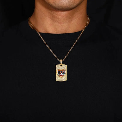 Love Memories Custom Photo Rectangular Pendant - 25mm
