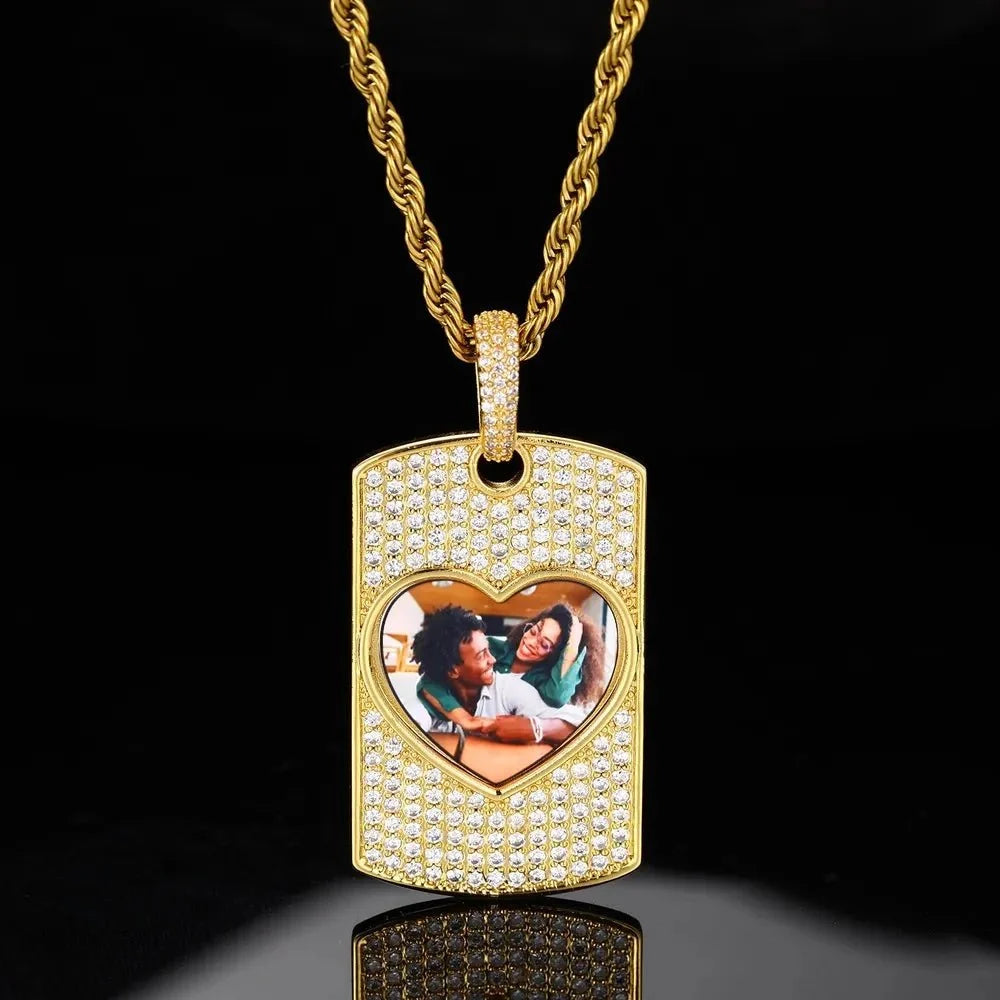 Love Memories Custom Photo Rectangular Pendant - 25mm