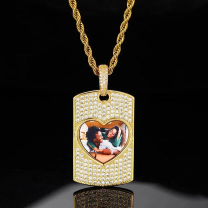 Love Memories Custom Photo Rectangular Pendant - 25mm