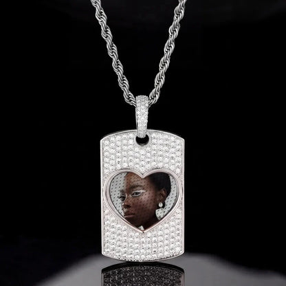 Love Memories Custom Photo Rectangular Pendant - 25mm