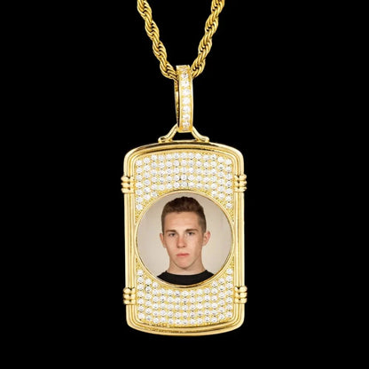 Memory Round Photo Frame Rectangular Pendant - 28mm
