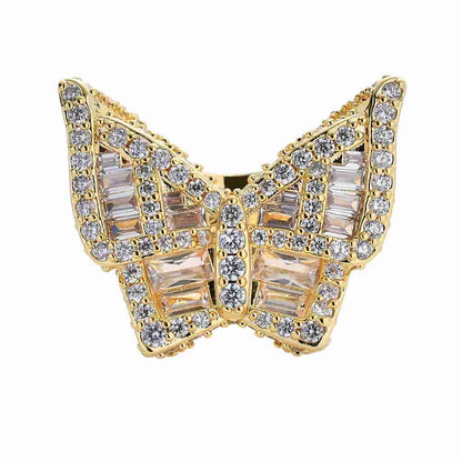 Micro Pave Cubic Zirconia Butterfly Ring