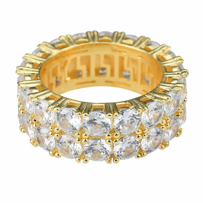 Micro Pave Double Row Full Diamond Ring