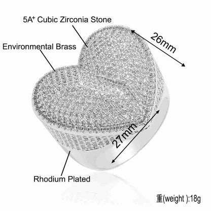 Micro Pave Heart Diamond Ring