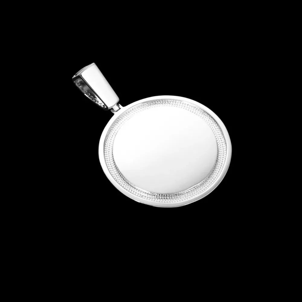 Rippled Classic Memory Round Photo Frame Pendant - 42mm