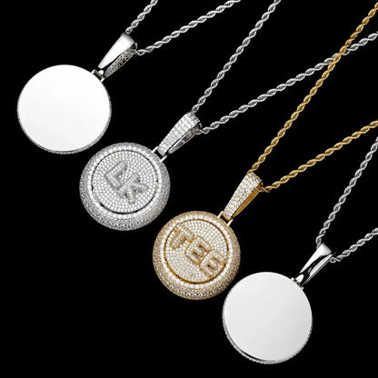 Rotating Custom 3D Letter Round Pendant – 43mm
